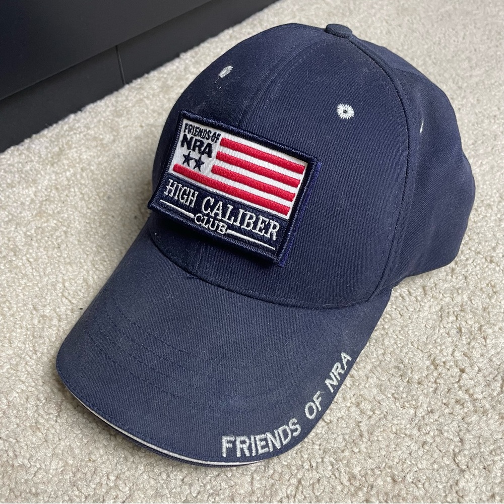 Friends Of NRA Made In USA Hat High Caliber Club Patch Hook Loop Navy Blue
